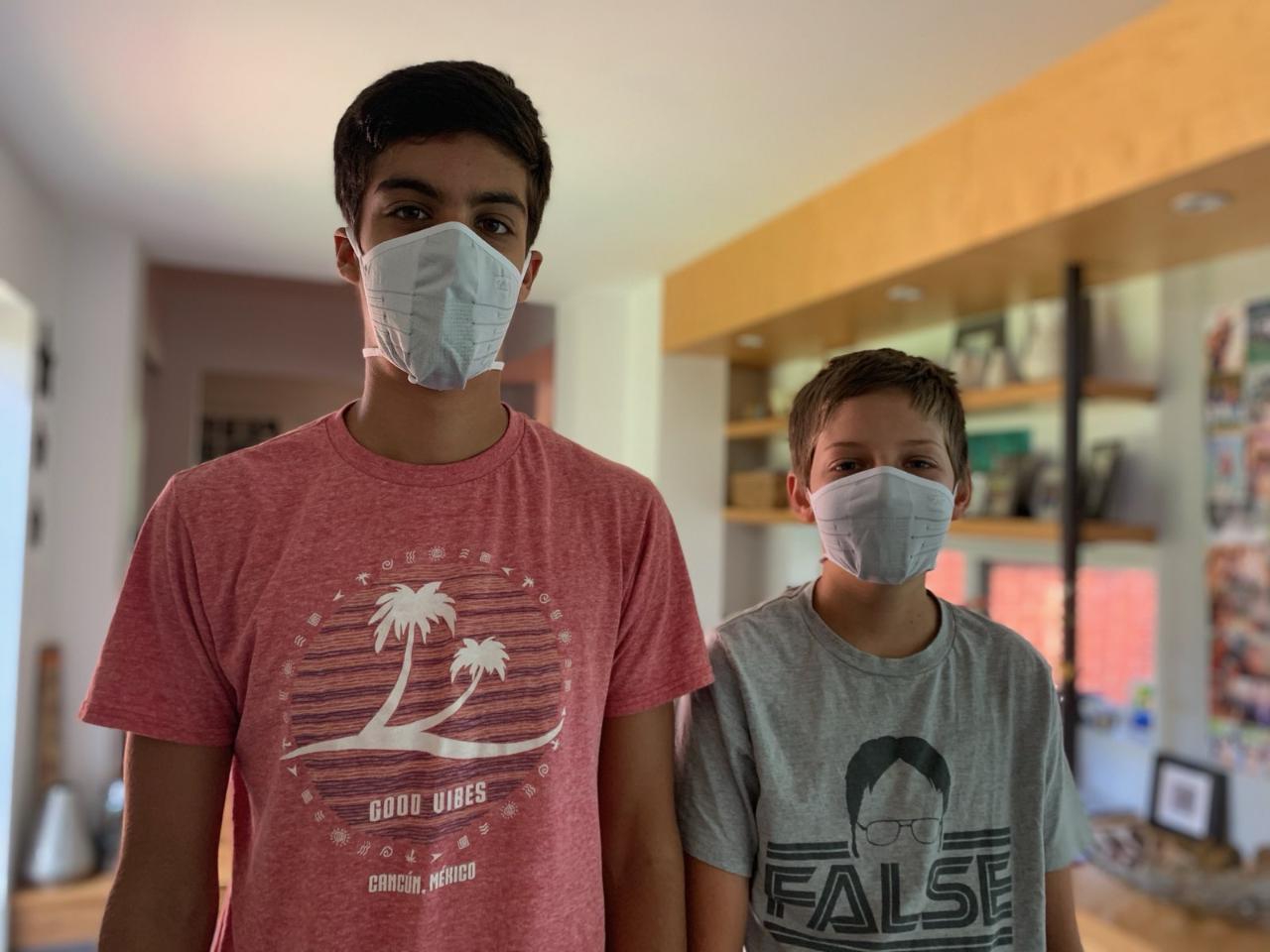 2 Boys with Zensah Face Masks